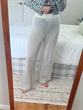 Abercrombie Knit Wide-Leg Crochet Pants